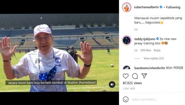 Bobotoh Serbu Instagram Robert Alberts, Tagih Hal Ini ke Bos Persib